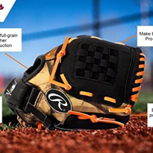 Rawlings Playmaker Camo Kids Baseball Glove for Kids 5-8 - TBall Glove – 10" - Right Hand Throw - Glove Fits on Left Hand - Make Selection Carefully