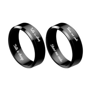 eycatch jewelry sun and moon matching rings - promise rings for couples, best friend rings, 2pcs