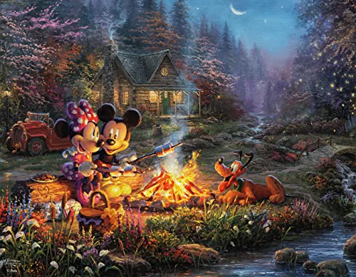 Ceaco - 4 in 1 Multipack - Thomas Kinkade - Disney Dreams Collection - Donald & Daisy Duck, 101 Dalmatians, Mickey, Minnie, & Pluto, & The Little Mermaid - (4) 500 Piece Jigsaw Puzzles