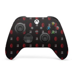 Head Case Designs Officially Licensed AC Milan Pattern Logo Art Matte Vinyl Sticker Gaming Skin Decal Cover Compatible with Xbox Series X Console and Controller Bundle