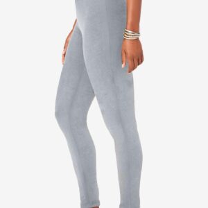 Roaman's Women's Plus Size Ankle-Length Essential Stretch Legging - 6X, Heather Grey