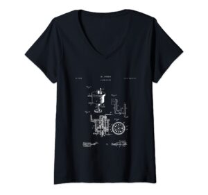 womens carburetor patent - ford v-neck t-shirt