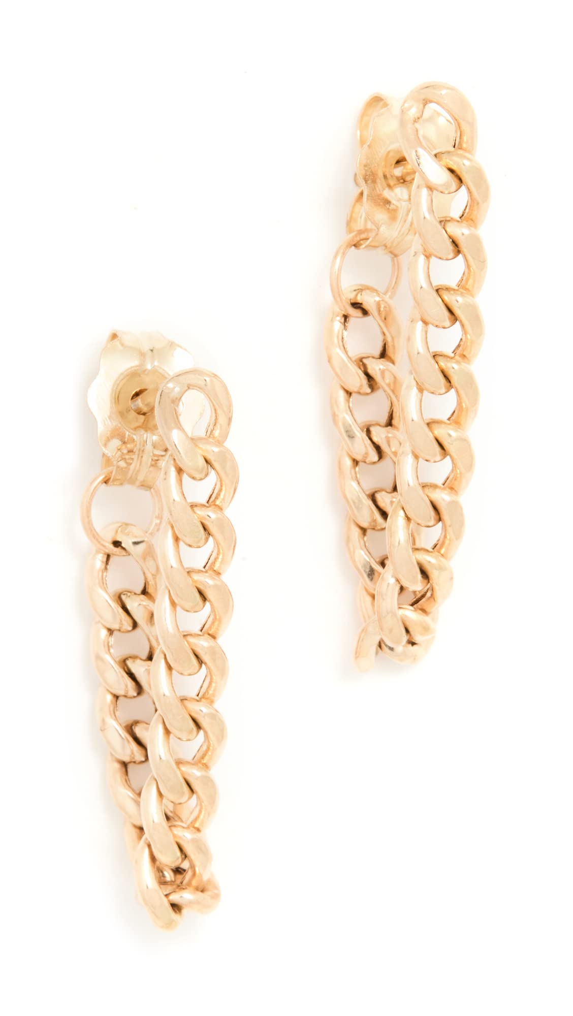 Zoe Chicco Women's 14k Gold Small Curb Chain Huggie Earrings, Gold, One Size