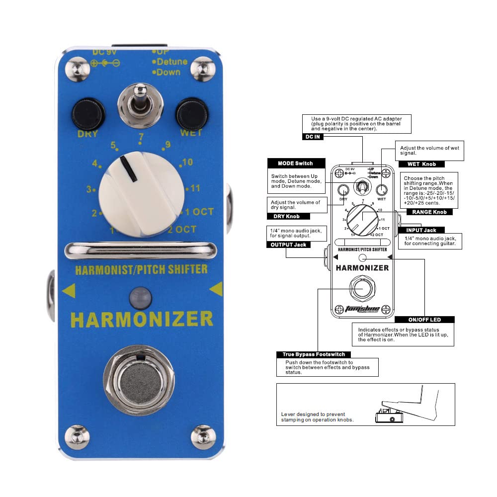 Btuty AHAR-3 Harmonizer Harmonist Shifter Electric Guitar Effect Pedal Mini Single Effect with True Bypass