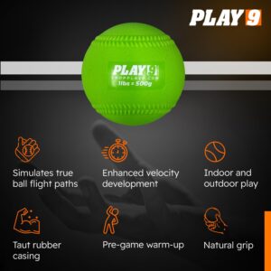 SHOP PLAY 9 Set of 5 Plyoball Weighted Ball Set for Throwing and Pitching Training - Heavy Mini Training Balls for Baseball - Builds Speed, Strength, & Muscle Memory