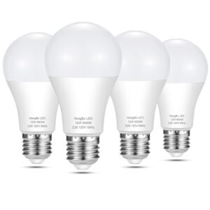 A19 LED Light Bulbs 100 Watt Equivalent, HengBo 6500K Daylight White Light Bulb, 12W 1200 Lumens, Non-Dimmable, E26 Standard Medium Base Super Bright Lamp for Bathroom Home Lighting (Pack of 4)