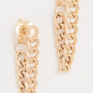 Zoe Chicco Women's 14k Gold Small Curb Chain Huggie Earrings, Gold, One Size