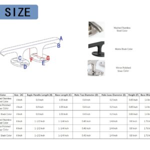 Thorn Boat Dock Cleat 4 Inch Open Base Stainless Steel Eagle Handle Cleats Pack of 4 (4 Inch, Washed Stainless Steel Color)