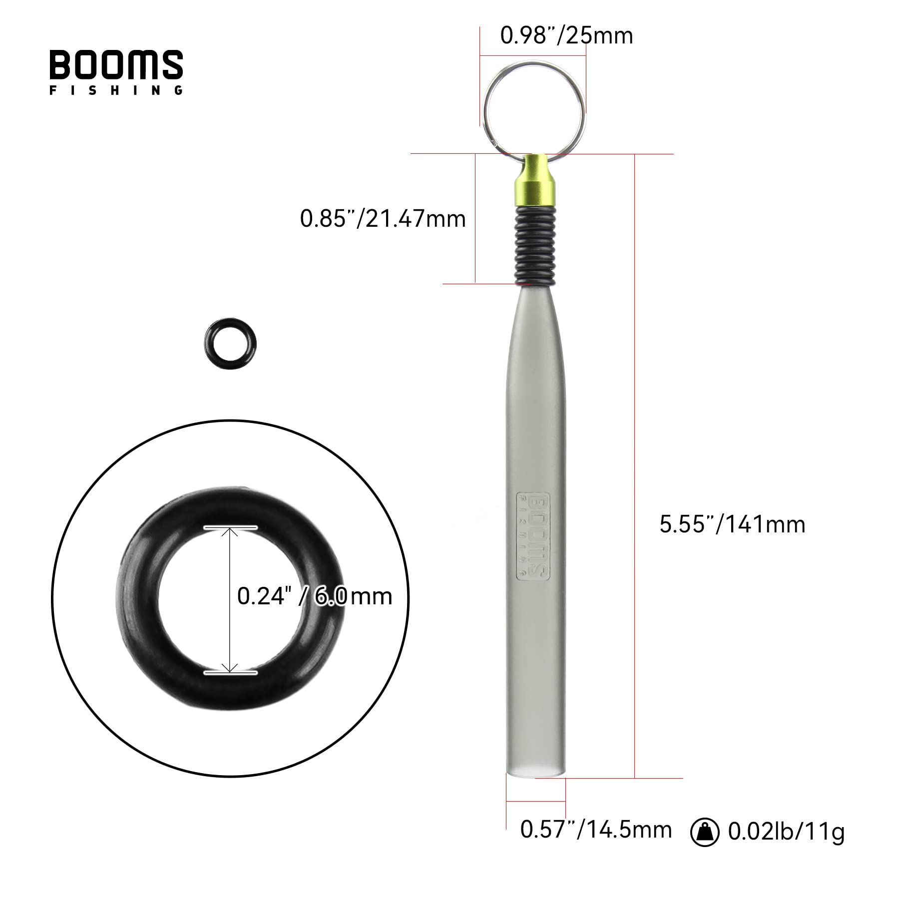 Booms Fishing WR2 Wacky Rig Tool Kit with Coiled Lanyard and 100pcs Fishing O-Rings for Worms