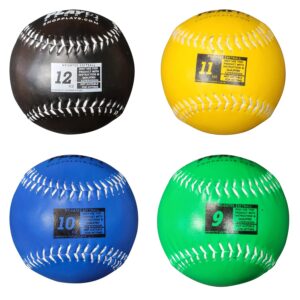 play 9 weighted softballs for pitching (leather set of 4) size of softballs