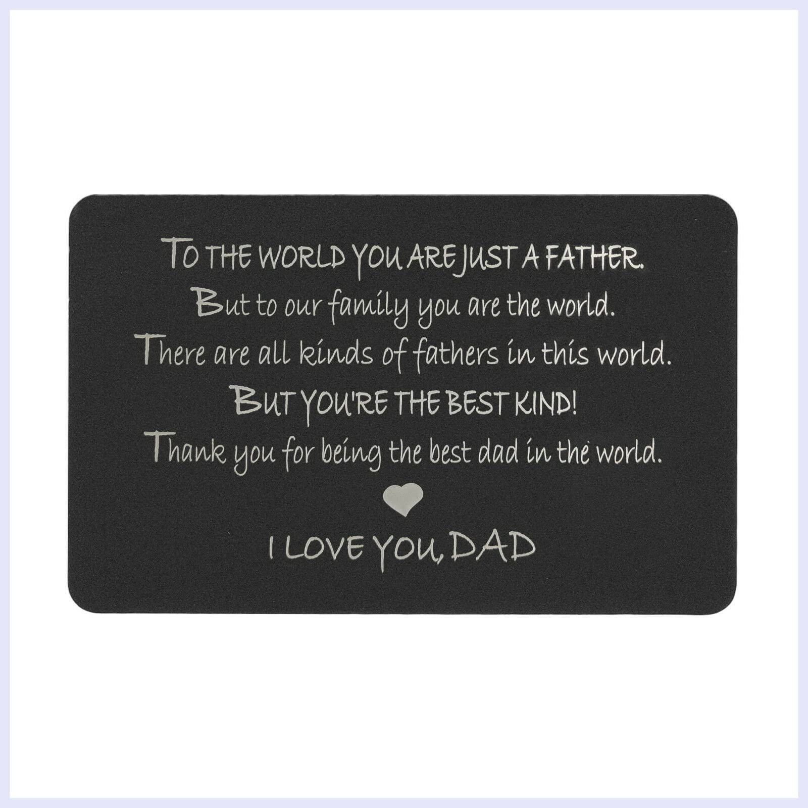 Personalized Text Engraving Wallet Insert Card (Black)