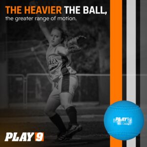 SHOP PLAY 9 Set of 5 Plyoball Weighted Ball Set for Throwing and Pitching Training - Heavy Mini Training Balls for Baseball - Builds Speed, Strength, & Muscle Memory