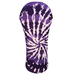 tie dye collection golf club headcovers 3 separate sizes driver fairway hybrid all sold separately handmade in usa by beejos (purple, driver)