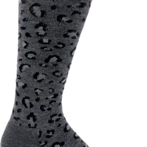 Sockwell Women's Leopard Moderate Graduated Compression Sock, Charcoal - S/M