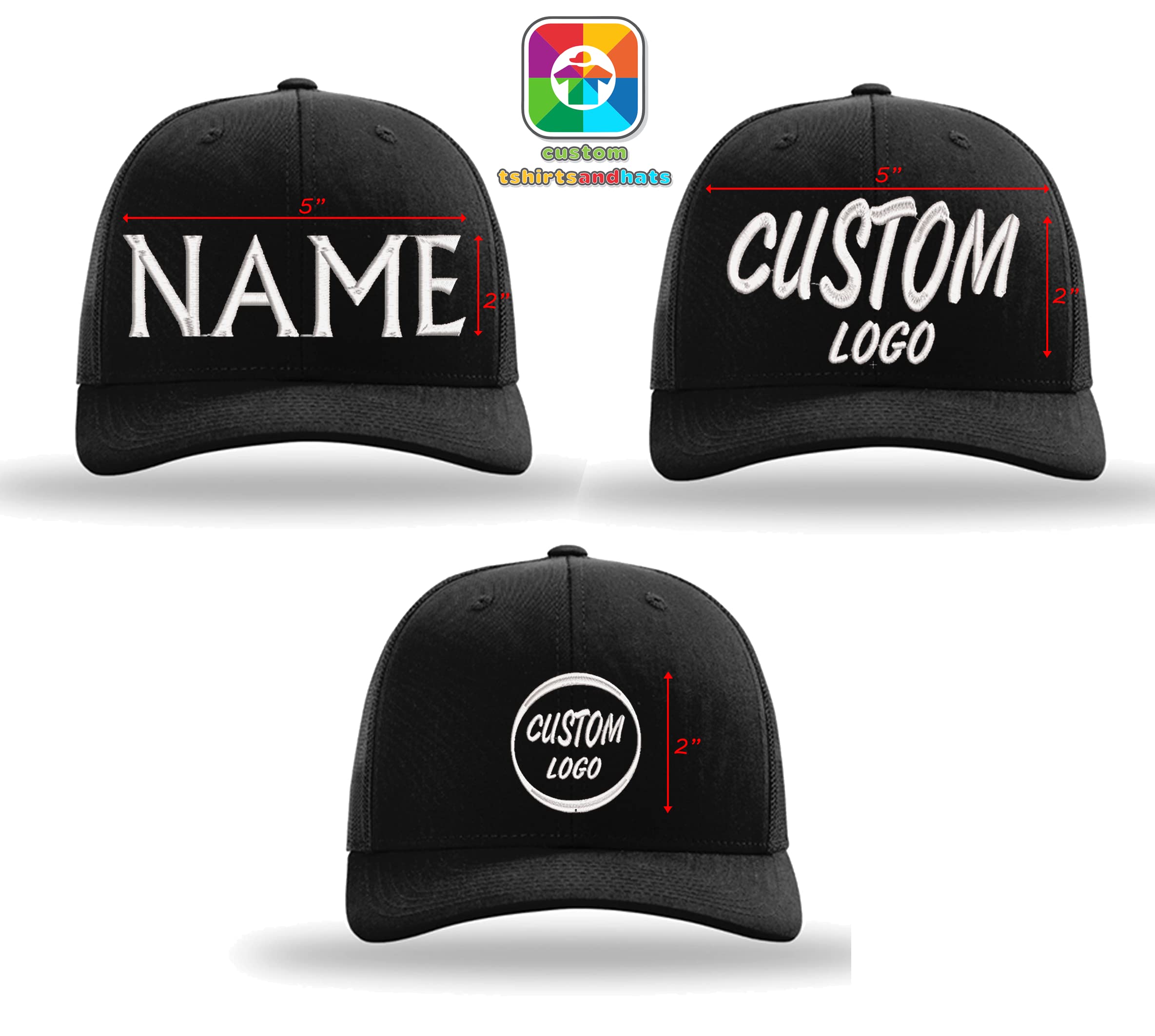 Custom Flex Fit Hat - Add Your Own Text Embroidered - Fitted Hat (L/XL, Black)