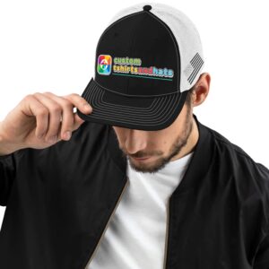 Custom Flex Fit Hat - Add Your Own Text Embroidered - Fitted Hat (L/XL, Black)