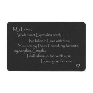 Personalized Text Engraving Wallet Insert Card (Black)