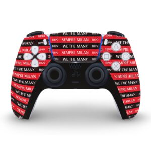 Head Case Designs Officially Licensed AC Milan Sempre Milan 1899 Art Matte Vinyl Faceplate Sticker Gaming Skin Decal Compatible with Sony Playstation 5 PS5 Disc Edition Console & DualSense Controller