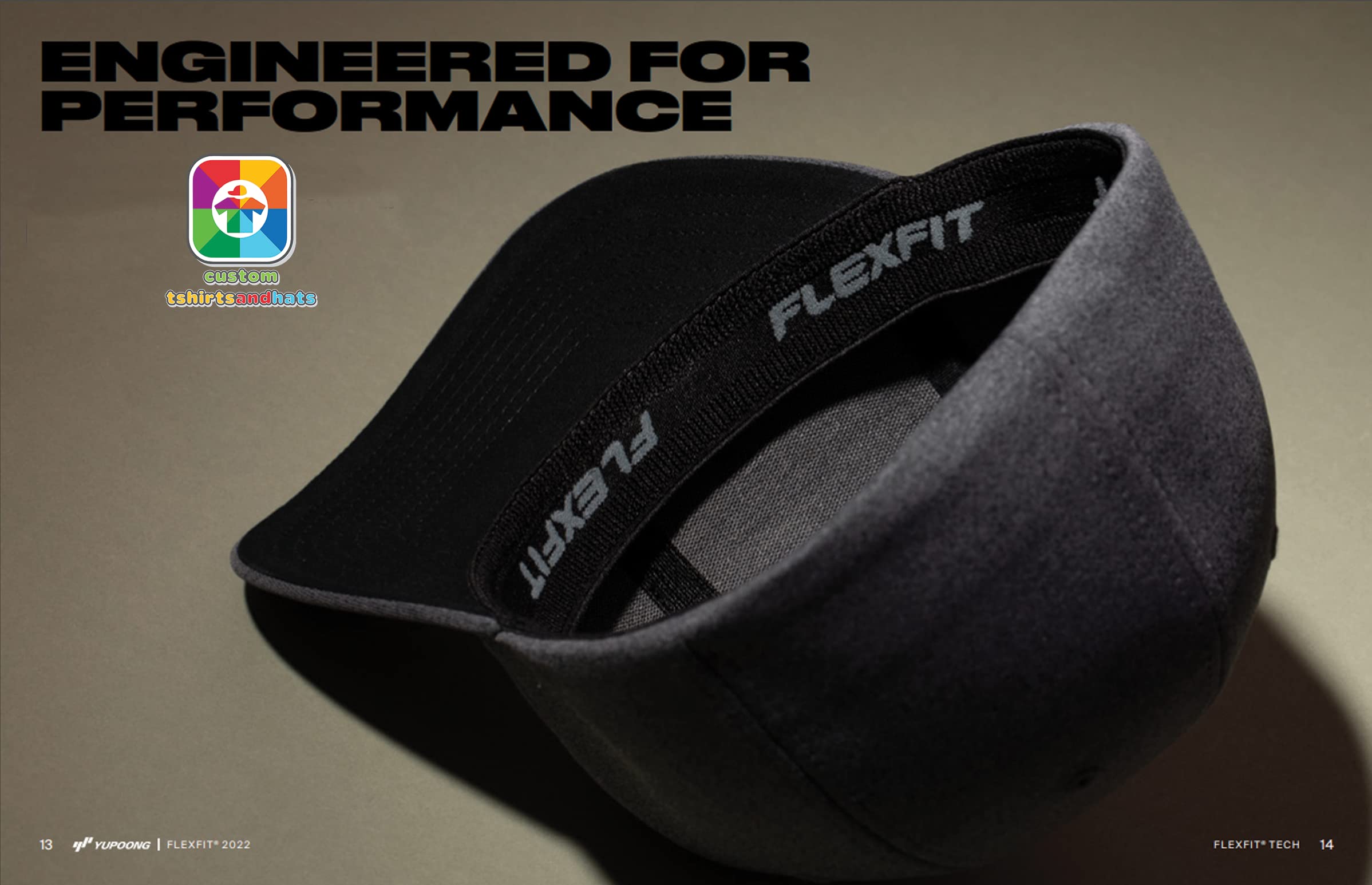 Custom Flex Fit Hat - Add Your Own Text Embroidered - Fitted Hat (L/XL, Black)