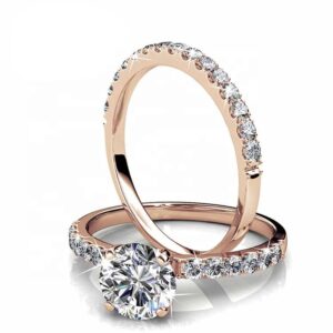 Diamond Jewelry 925 Sterling Silver 3CT Created Moissanite Ring Women Wedding Engagement Ring Band Bridal Set With Rose Gold Finish (10)