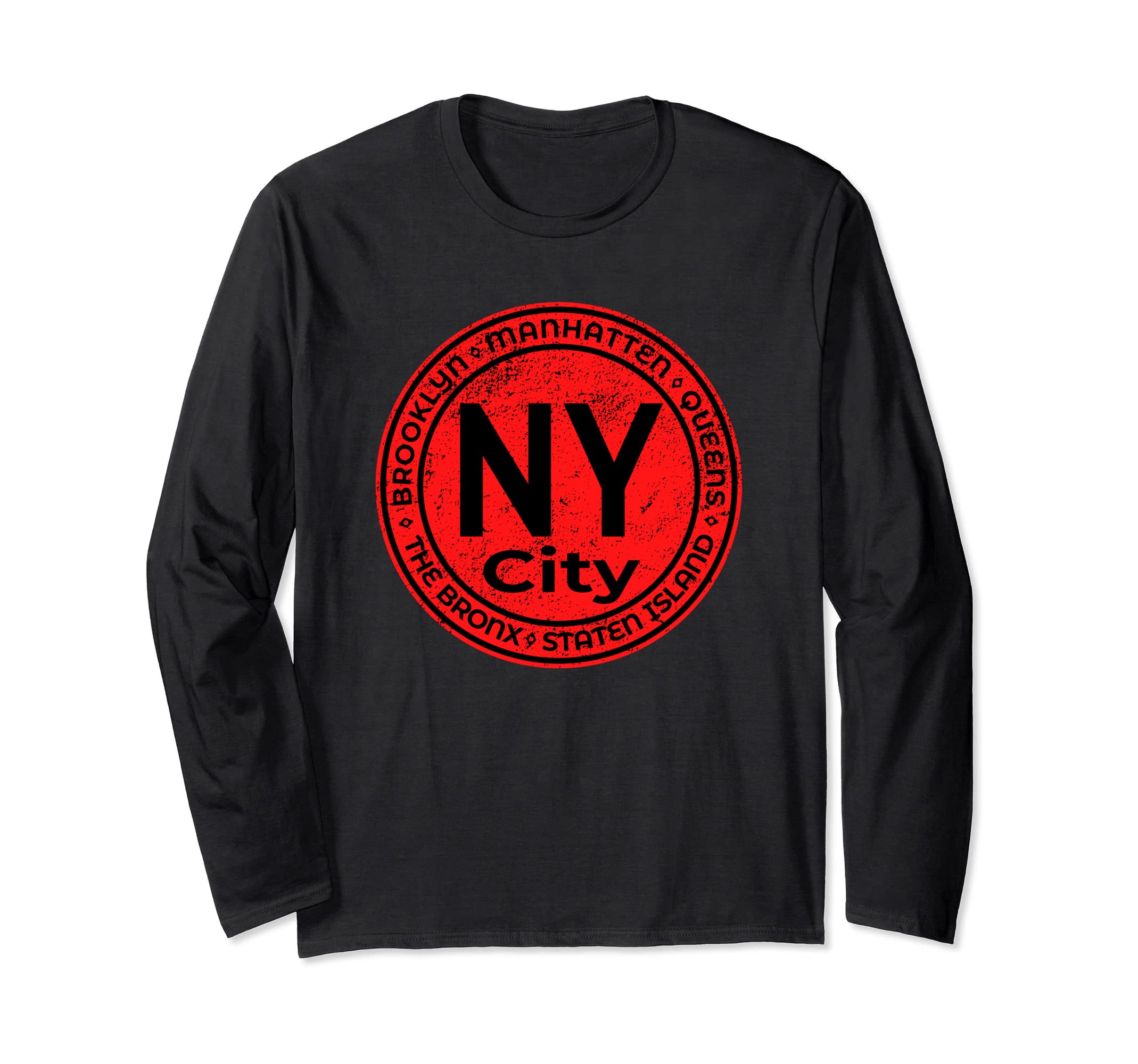 The Five Boroughs Of New York Circle Souvenir Gift Design Long Sleeve T-Shirt