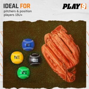 Play 9 Weighted Softballs for Pitching (Leather Set of 4) Size of Softballs