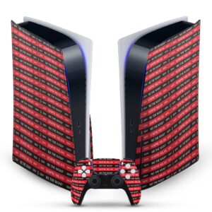 Head Case Designs Officially Licensed AC Milan Sempre Milan 1899 Art Matte Vinyl Faceplate Sticker Gaming Skin Decal Compatible with Sony Playstation 5 PS5 Disc Edition Console & DualSense Controller