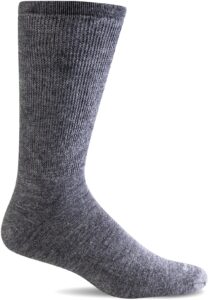 sockwell men's extra easy relaxed fit sock, charcoal - m/l