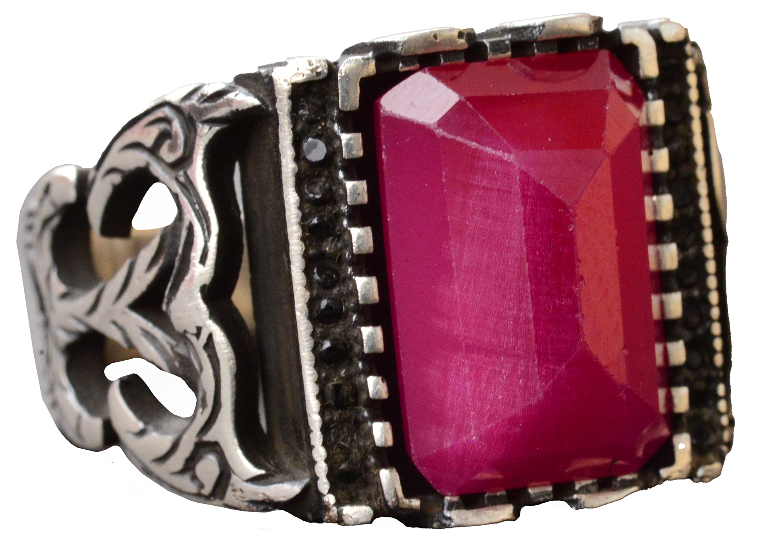 Real Genuine Ruby Gemstone Ring, 11.55 Carat, Sterling Silver Ring, Silver Ring Gemstone Band