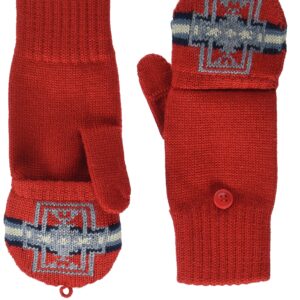 Pendleton Convertible Fingerless Mittens, Harding Red, L/XL