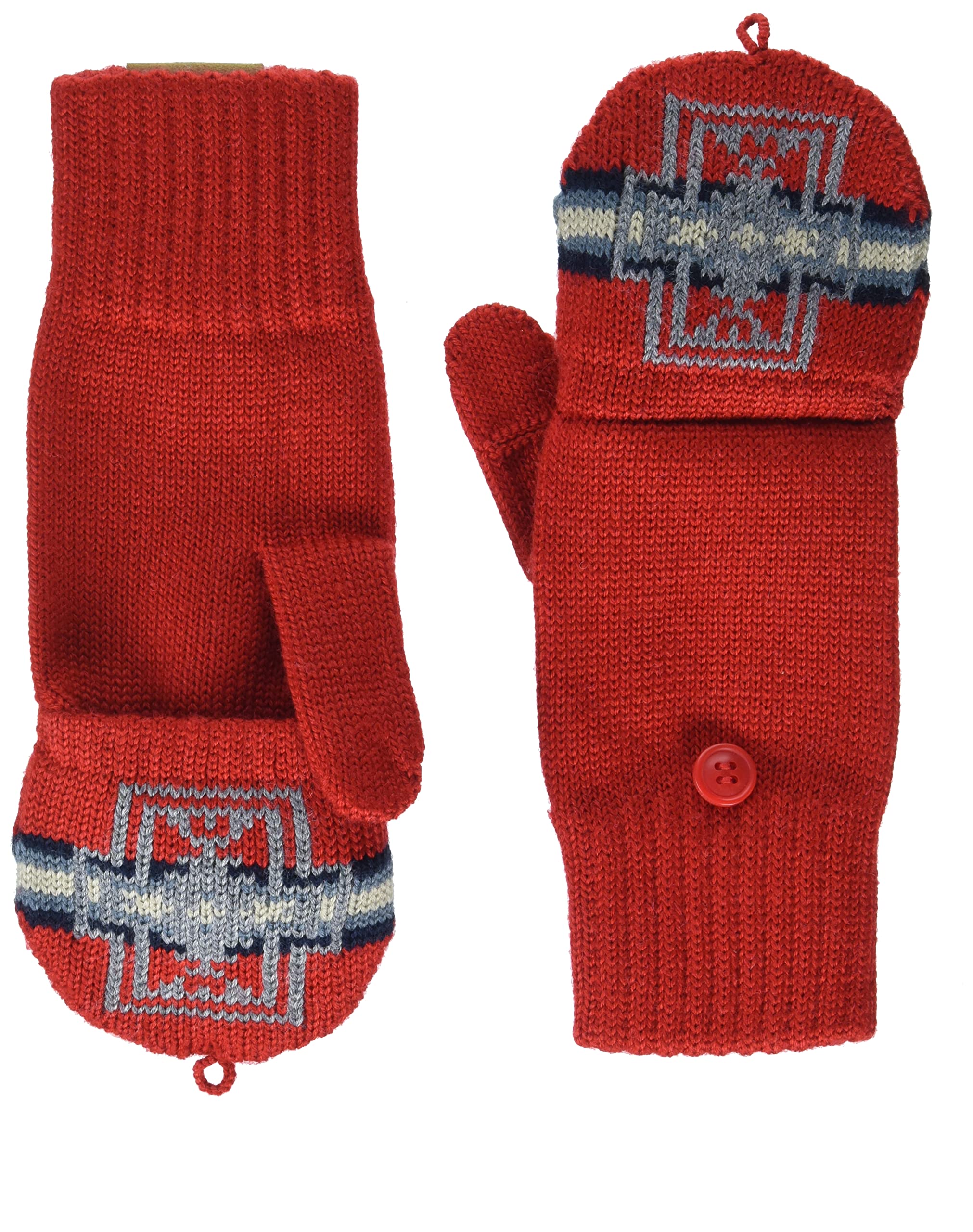 Pendleton Convertible Fingerless Mittens, Harding Red, L/XL