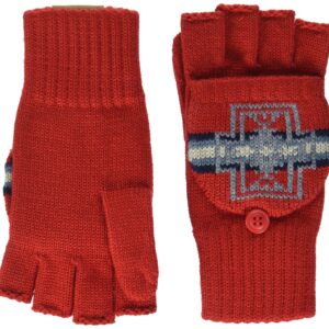 Pendleton Convertible Fingerless Mittens, Harding Red, L/XL