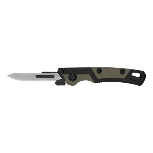 Kershaw Lonerock RBK2, New Skinning and Caping Folding Knife, 2.8 inch Replaceable Surgical Blades, Includes Sheath and Extra Handle