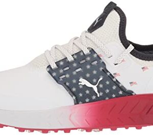 PUMA Golf Men's Ignite Articulate Volition Golf Shoe, Puma White-Puma Silver-Ski Patrol, 10.5