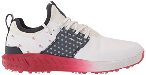 PUMA Golf Men's Ignite Articulate Volition Golf Shoe, Puma White-Puma Silver-Ski Patrol, 10.5