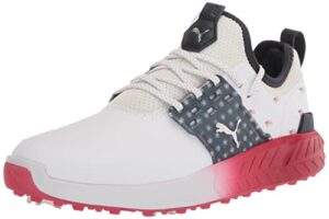 puma golf men's ignite articulate volition golf shoe, puma white-puma silver-ski patrol, 10.5