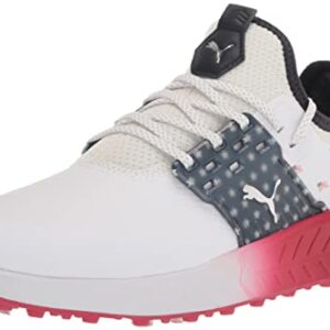 PUMA Golf Men's Ignite Articulate Volition Golf Shoe, Puma White-Puma Silver-Ski Patrol, 10.5