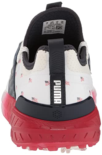 PUMA Golf Men's Ignite Articulate Volition Golf Shoe, Puma White-Puma Silver-Ski Patrol, 10.5