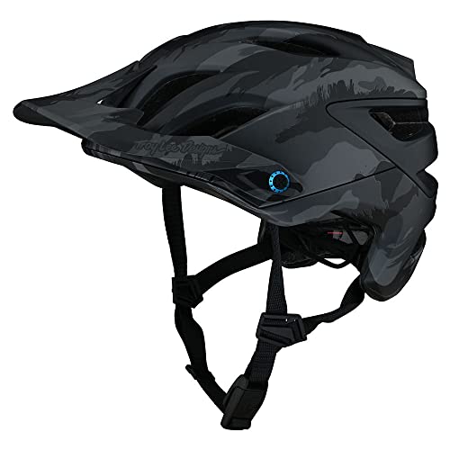 Troy Lee Designs A3 Adult Bicycle Helmet MIPS EPP EPS Premium Lightweight 16 Vents 3-Way Adjustable Detachable Visor All Mountain Enduro Gravel Trail BMX Off-Road MTB - Brushed Camo Blue, MD/LG