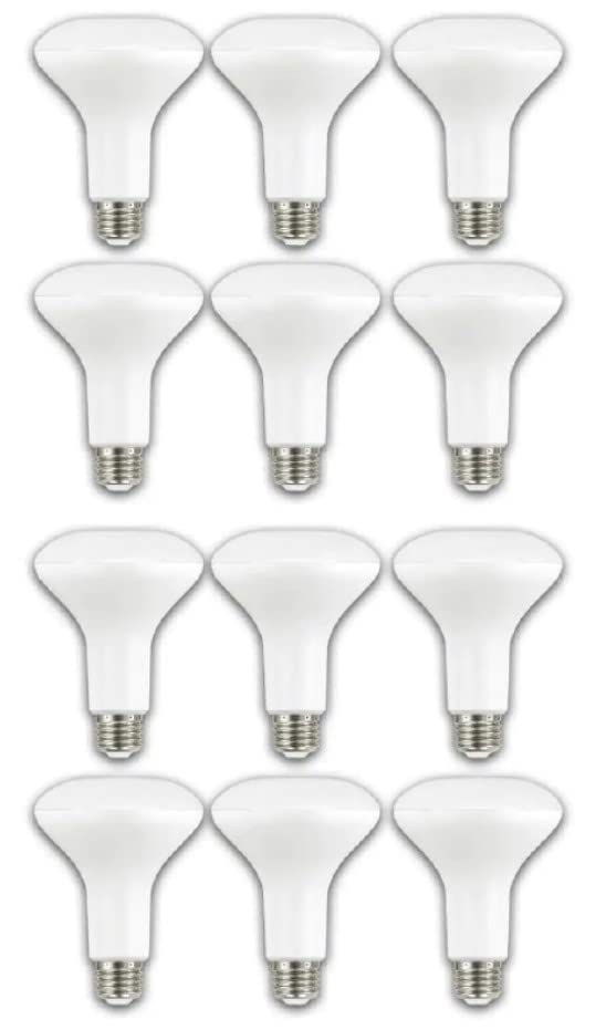 LED TECHNOLOGY EcoSmart 65-Watt Equivalent BR30 Dimmable LED Light Bulb Bright White (12-Pack), 12 Count (Pack of 1)