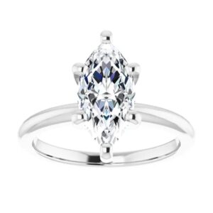 ERAA JEWEL 2 CT Marquise Colorless Moissanite Engagement Ring, Wedding Bridal Ring Set, (4)