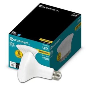 LED TECHNOLOGY EcoSmart 65-Watt Equivalent BR30 Dimmable LED Light Bulb Bright White (12-Pack), 12 Count (Pack of 1)