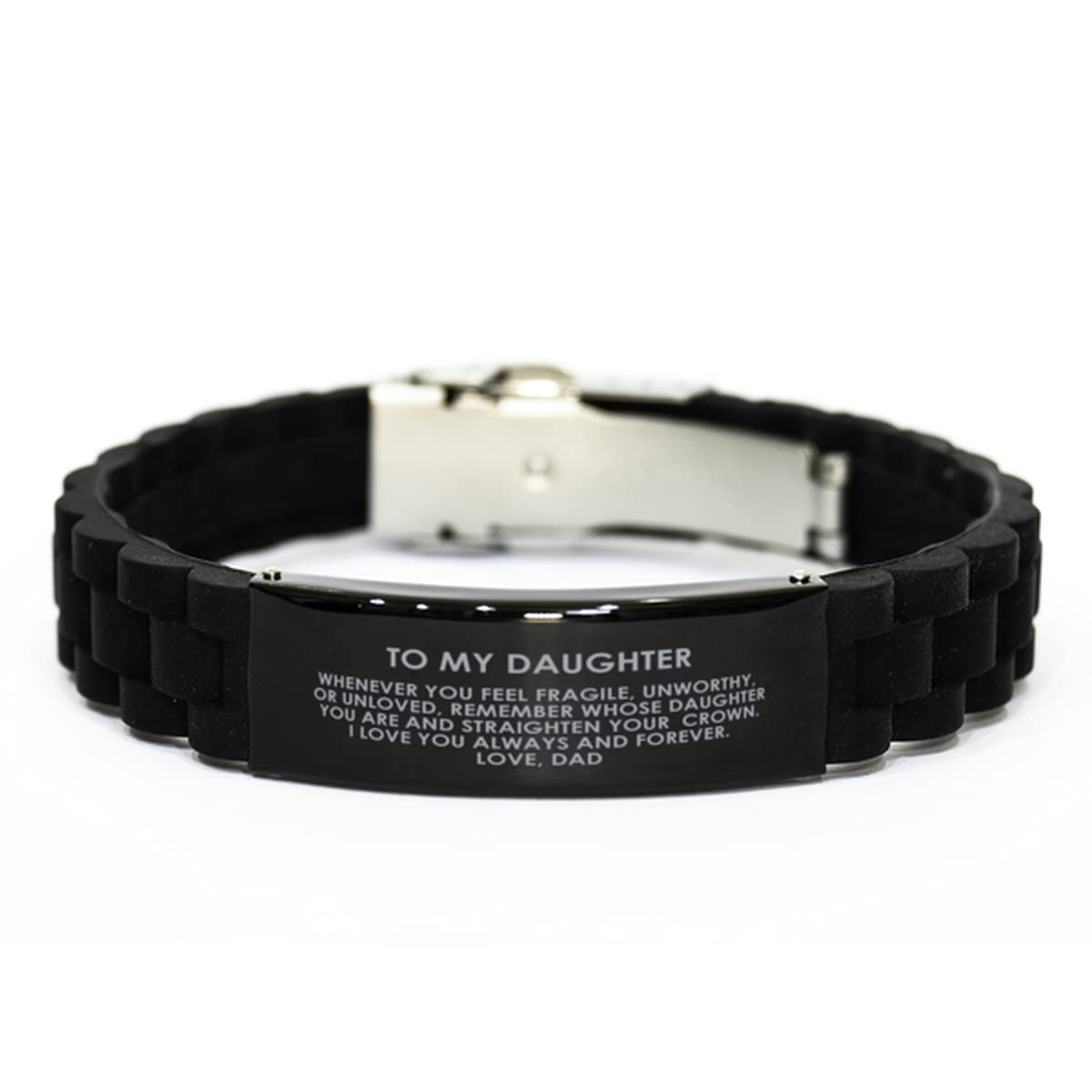 To My Daughter Bracelet from Dad – Exquisite Daughter Gifts From Dad Dad Daughter Bracelet in Black – Sentimental Bracelet To My Daughter From Daddy – Durable and LongLasting – Adjustable Fit, S,