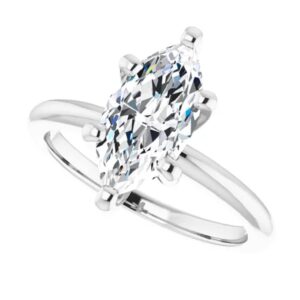 ERAA JEWEL 2 CT Marquise Colorless Moissanite Engagement Ring, Wedding Bridal Ring Set, (4)