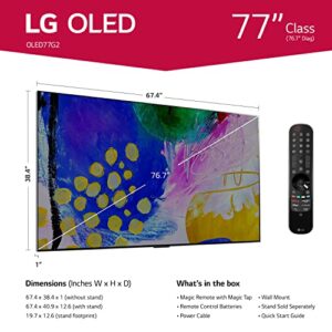 LG OLED Evo G2 Series 77” Alexa Built-in 4k Smart TV (3840 x 2160), 120Hz Refresh Rate, AI-Powered 4K, Dolby Cinema, WiSA Ready, Cloud Gaming (OLED77G2PUA, 2022)