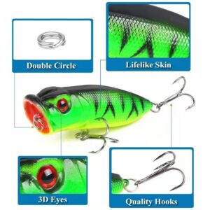 5PCS Crankbaits Set Lure Fishing Hard Baits Swimbaits Boat Ocean Topwater Lures Kit Fishing Tackle Minnow Vib Set for Trout Bass Perch Fishing Lures with Box