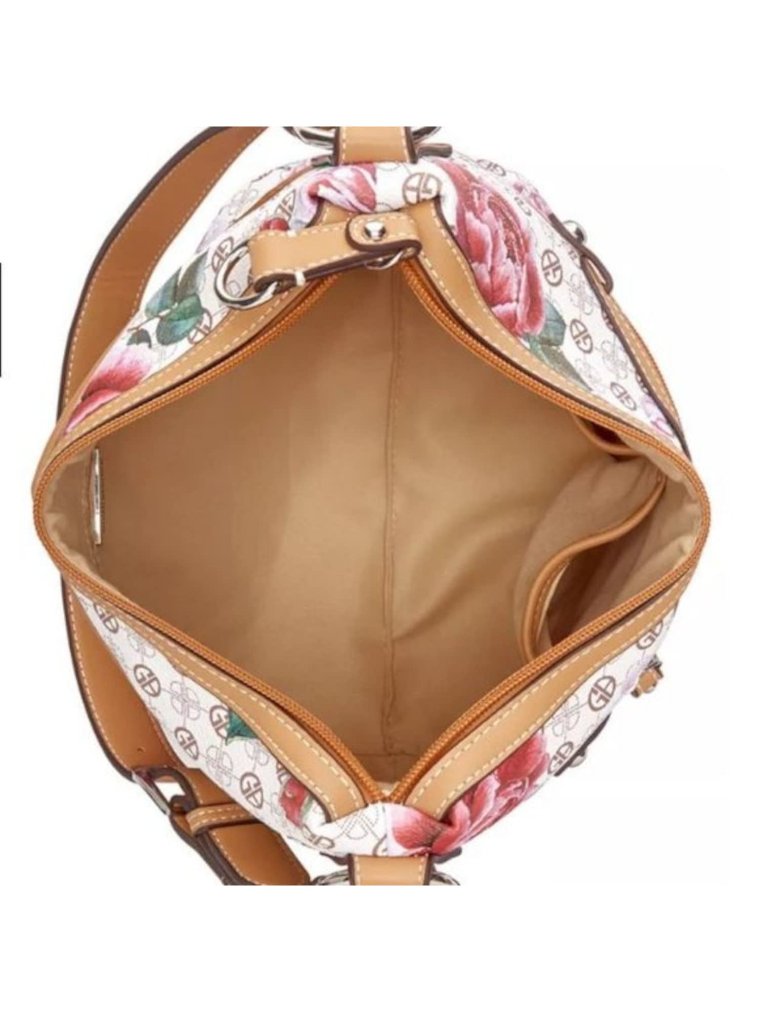 Giani Bernini White Signature Peonies Hobo