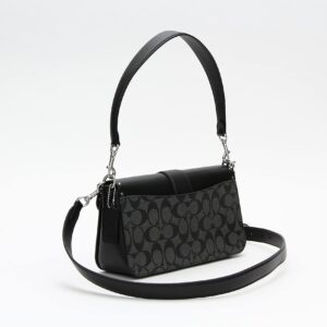 Coach Womens Georgie Shoulder Bag (Colorblock - Rivets - Graphite - Black)