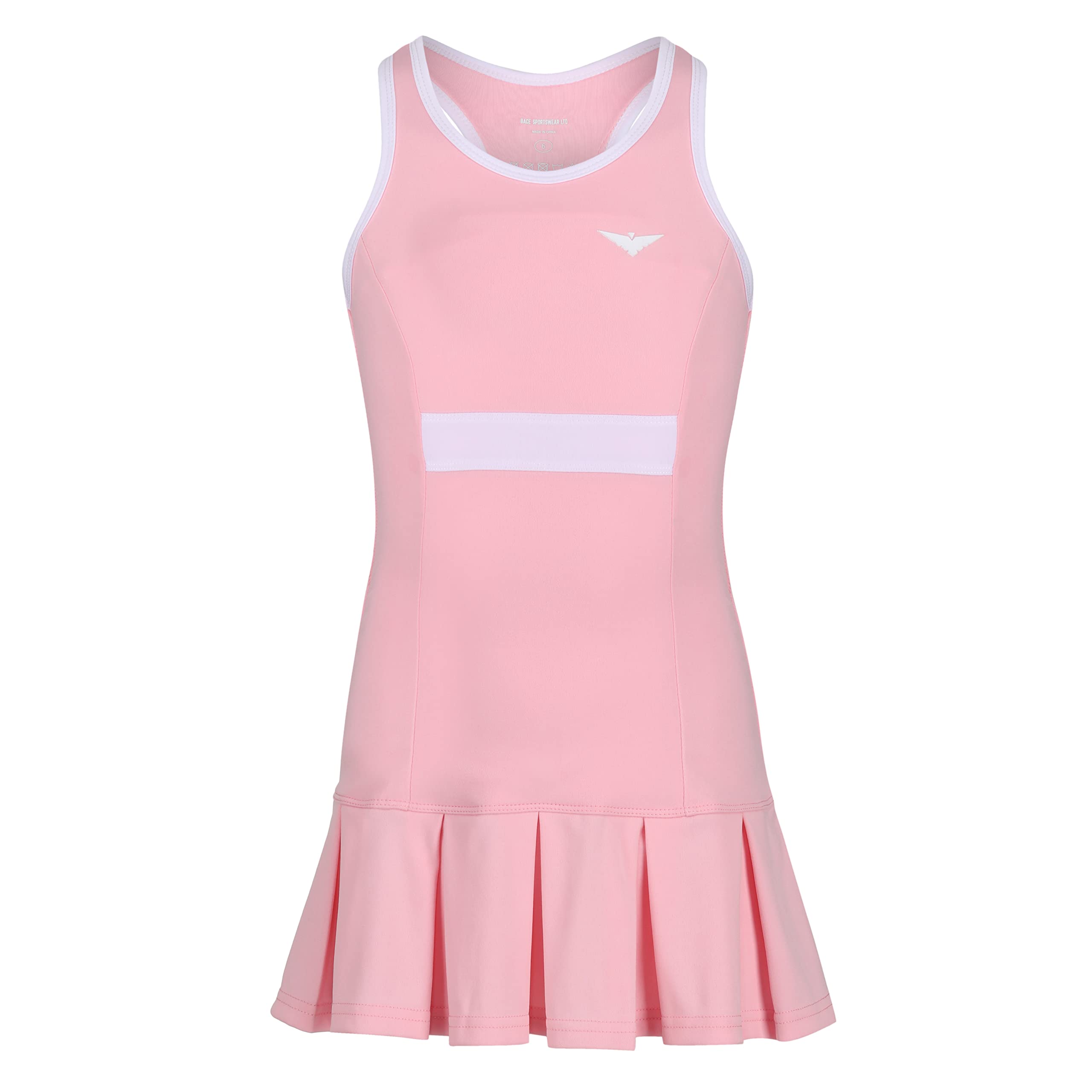 Bace Girls Tennis Dresses, Pink Pleated Tennis Dress, Pink Golf Dress, White Tennis Dresses, White Pleated Tennis Dress, Girls Golf Dress (7-8 Years, Pink)