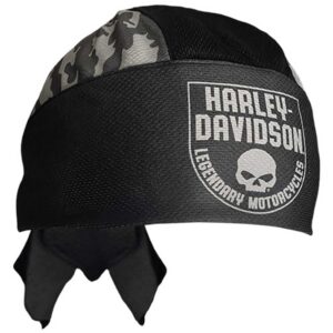 Harley-Davidson Men's Camo Willie G Skull Polyester One Size Headwrap - Black